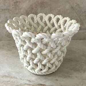 Spanish Glazed Rope Basket Cachepot (20th Century).